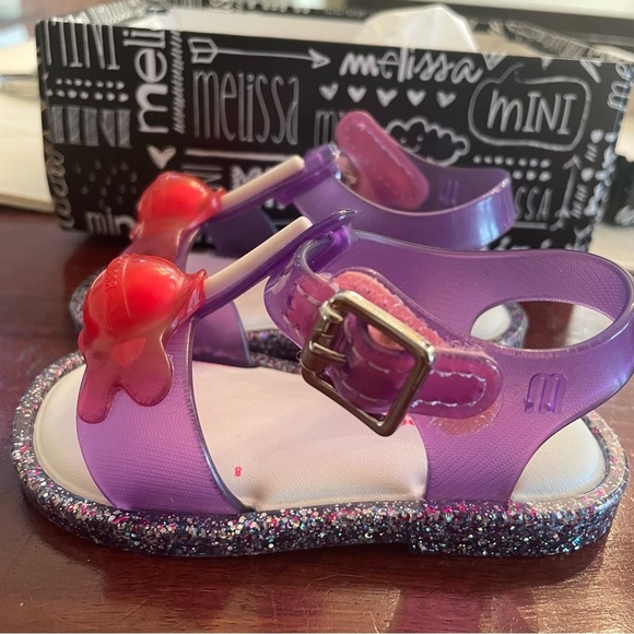 Mini Melissa Purple and Red Kids Sandals - Picture 6 of 10